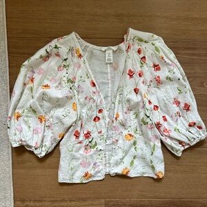 Floral Puff Sleeve Blouse